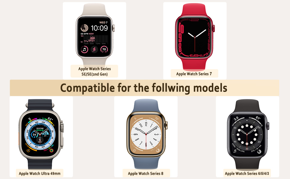 Compatible with apple watch series 8 7 6 5 4 SE 3 2 1 Ultra