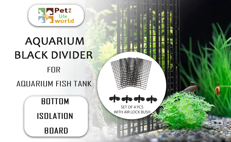 PetzLifeworld (4 Pcs Egg Crate & 4 Pcs Divider Clip) Aquarium Black