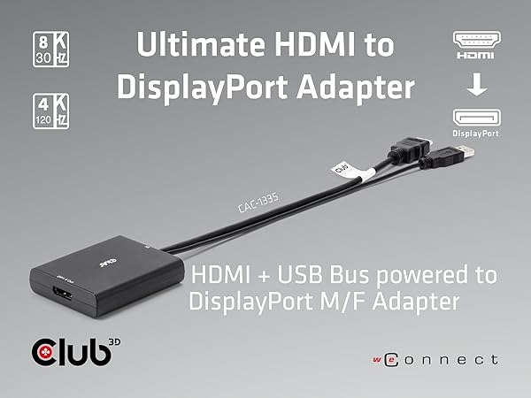 分配器・切替器 Club3D HDMI to DisplayPort CAC-1335 719M9ngUcyL._UF894,1000_QL80_.jpg