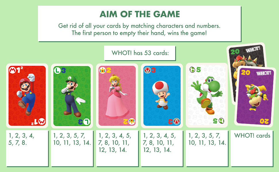 Top Trumps Winning Moves Super Mario WHOT! Card Game Family Game