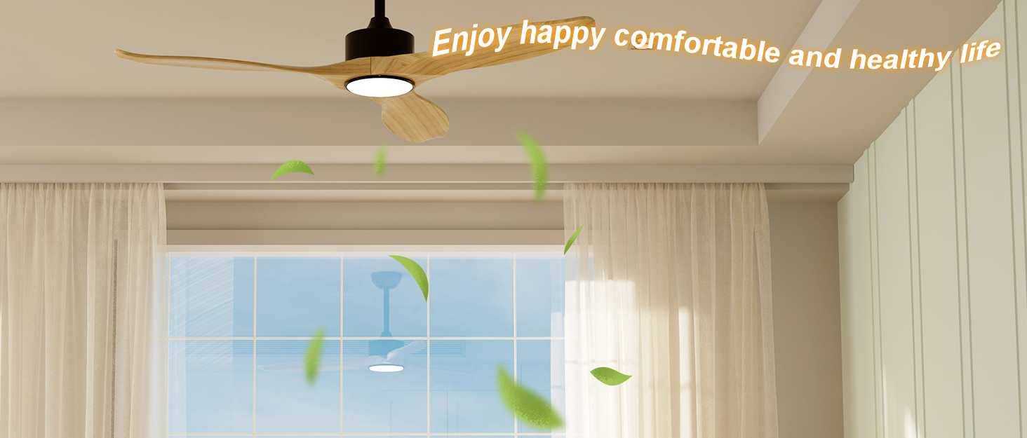 REVOICI Ceiling Fan with Light, 6-Speed Reversible Motor, 3CCT Dimmable LED Lights