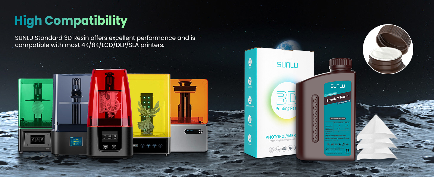 SUNLU 3D Printer Resin 3kg, Fast Curing Standard 3D Resin for Most Resin 3D Printers