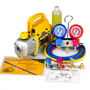 ac vacuum pump and gauge set