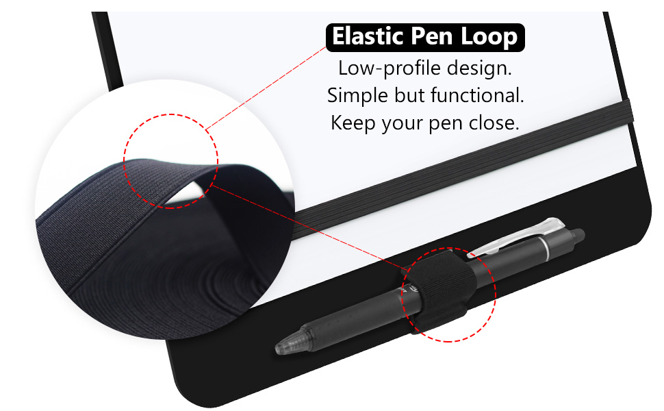 Clipboard with Pen Holder, Plastic Clipboard with Pen Loop