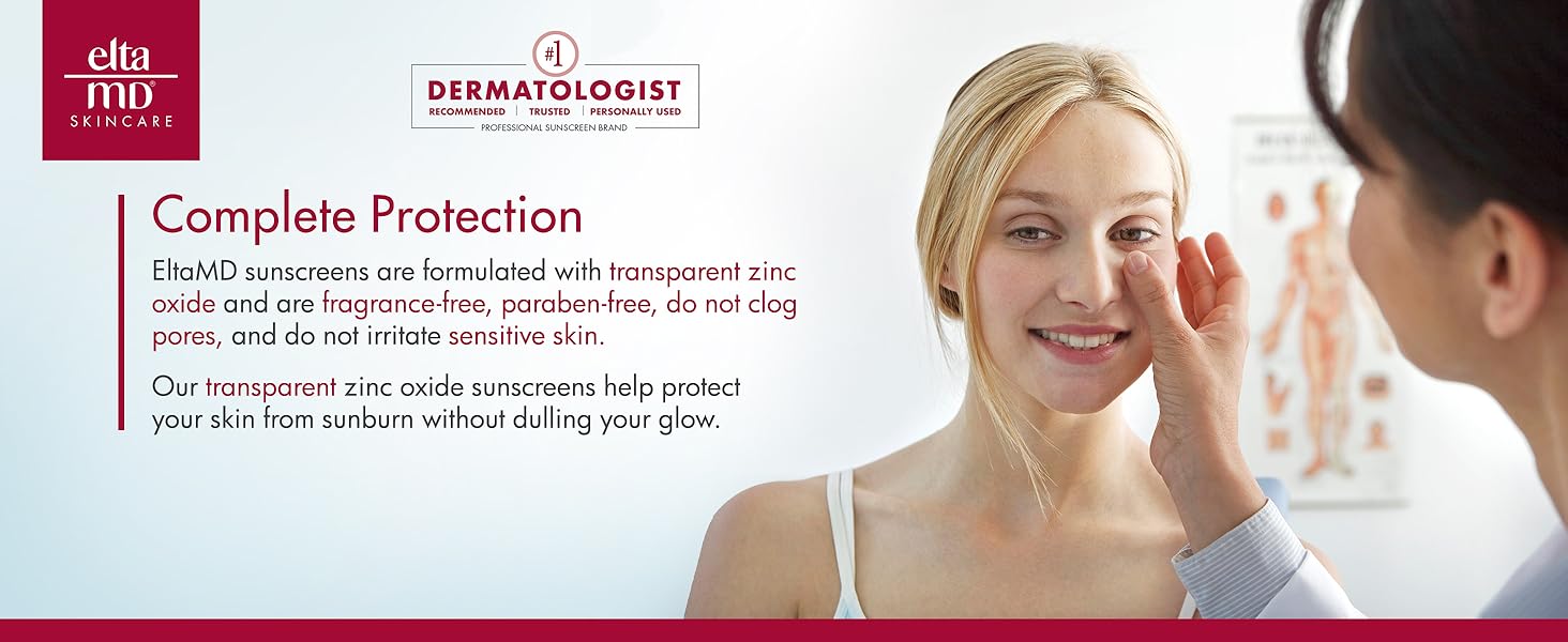 EltaMD UV Physical Facial Sunscreen Broad-Spectrum SPF 41, Oil-Free, Sensitive, Oily, Post-Procedure