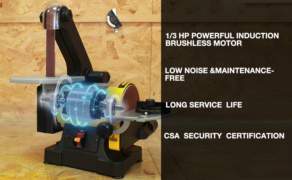 Woodskil Professional Belt Sander, 1 in. x 30 in. Belt Sander and 5 in. Disc Sander, Disc Belt