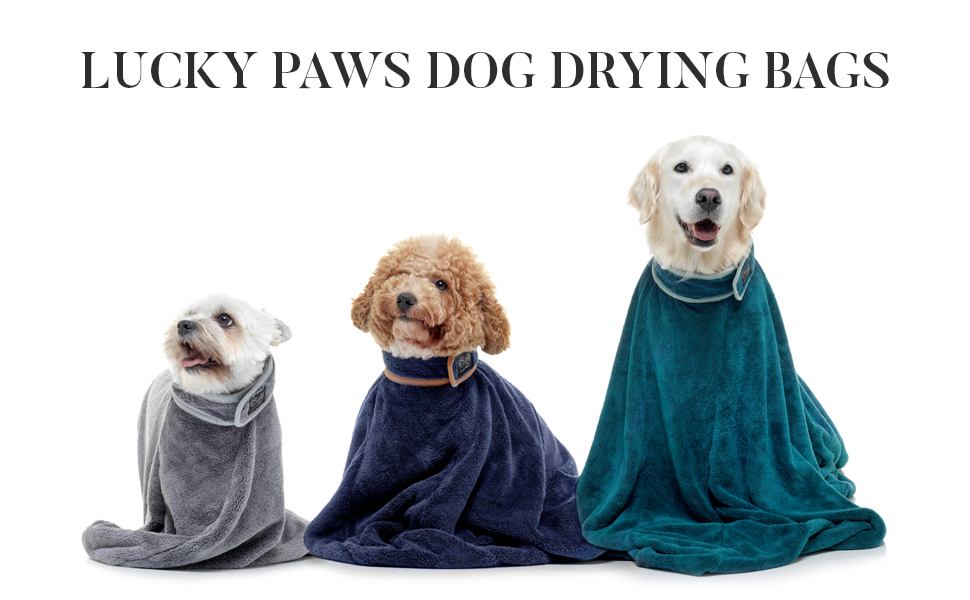 Lucky Paws® UK Dog Drying Bag Luxurious Dog Towel Bag Super