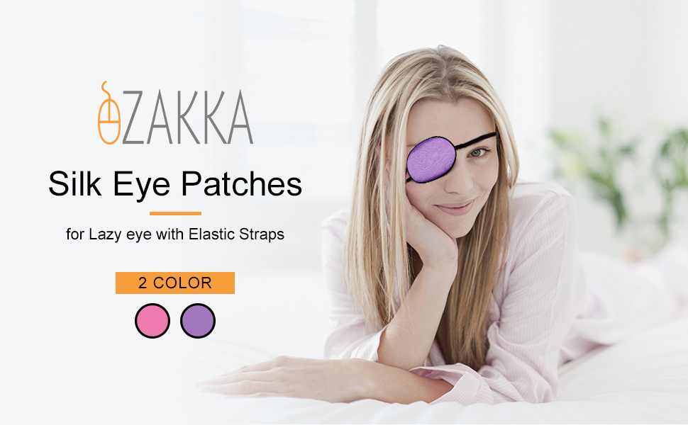 eZAKKA Eye Patches for Adults Kids, 2 Pieces Silk Elastic Eyepatch for