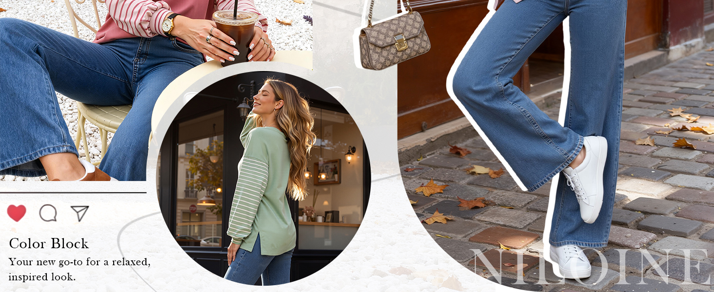 Womens Oversized Striped Shirts