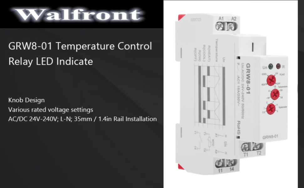 GRW801 Temperature Control Relay Temperatures Monitor 1