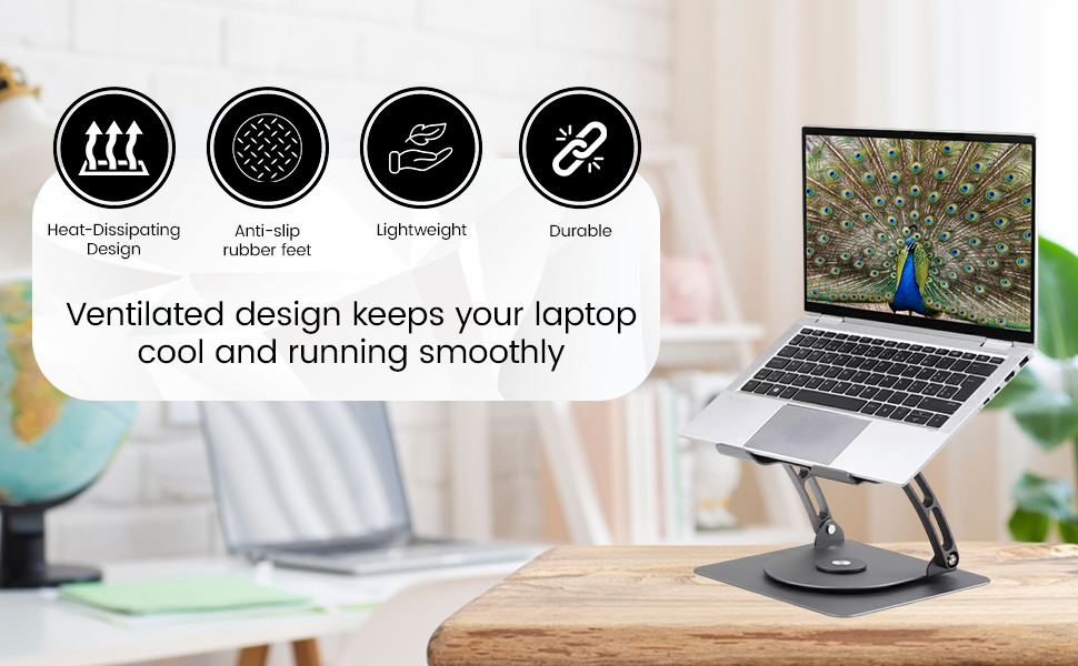 Z17 Portable Laptop Stand, Ergonomic Adjustable Alloy Laptop Riser, Foldable Stand, Height Adjustable, Anti-Slip Design, Lightweight, Ideal for Work, Study, and Travel 27 SPN-MX9E8