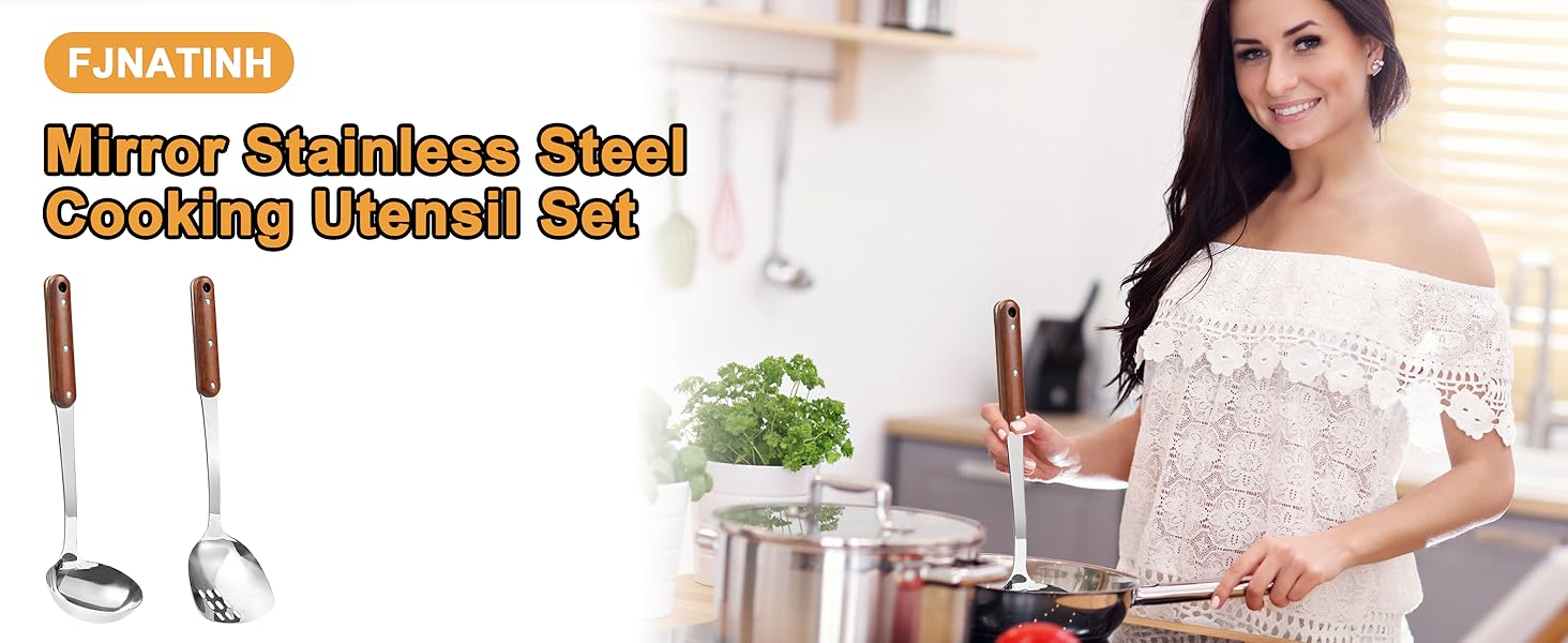 Mirror Polished Stainless Steel Cooking Utensils