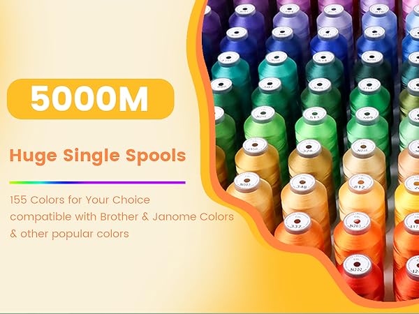 Amazon.com: New brothread - Single Huge Spool 5000M Each