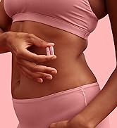 Multiple close-up shots showing a pink sports bra and mid-section against a pink background, demonstrating various angles and fit details of the athletic wear.