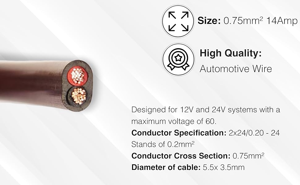 14 amp 12v cable