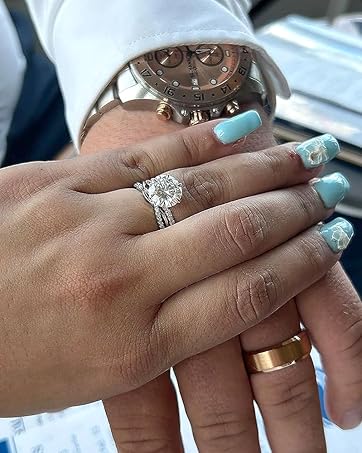 sheloves jewellery wedding engagement ring set for women 925 sterling silver cubic zirconia cz gift