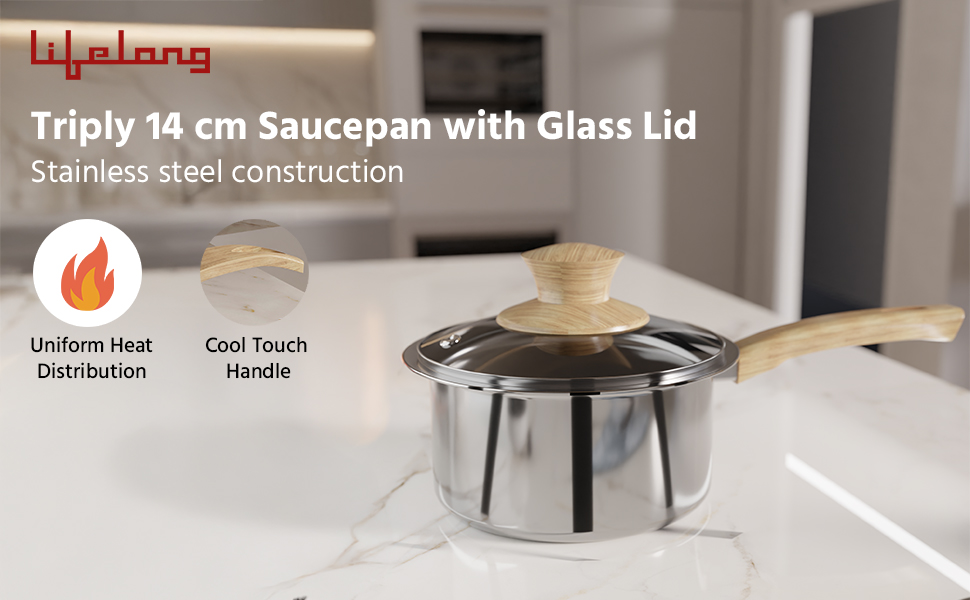 Triply 14 cm Saucepan for Cooking