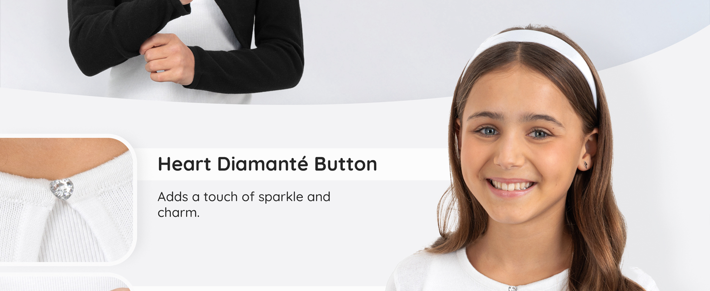 Heart Diamanté Button