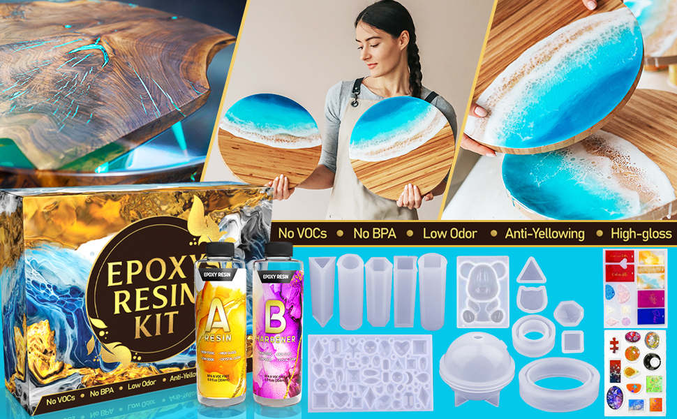 Zoncolor Epoxy Resin Silicone Molds Starter Kit All in