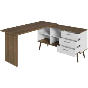 Escrivaninha Mesa de Escritório de Canto 3 Gavetas Lisboa Madesa