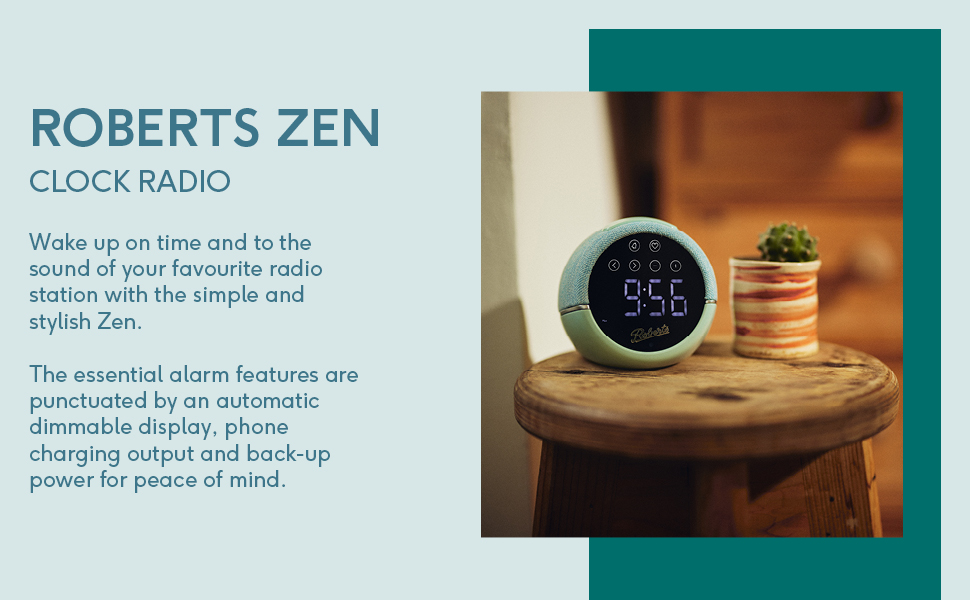 Zen Analogue Alarm Clock Radio Duck Egg Amazon.co.uk Electronics