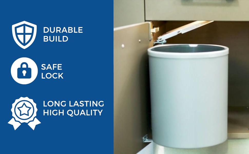 EBCO Plastic Waste Bin Elegant Dustbin Adjustable/Easy to Corner