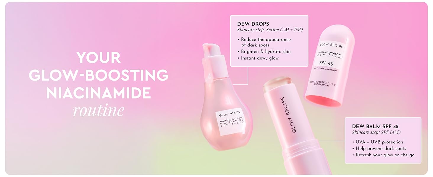 Glow boosting niacinamide routine dew drops serum to brighten and even skin tone