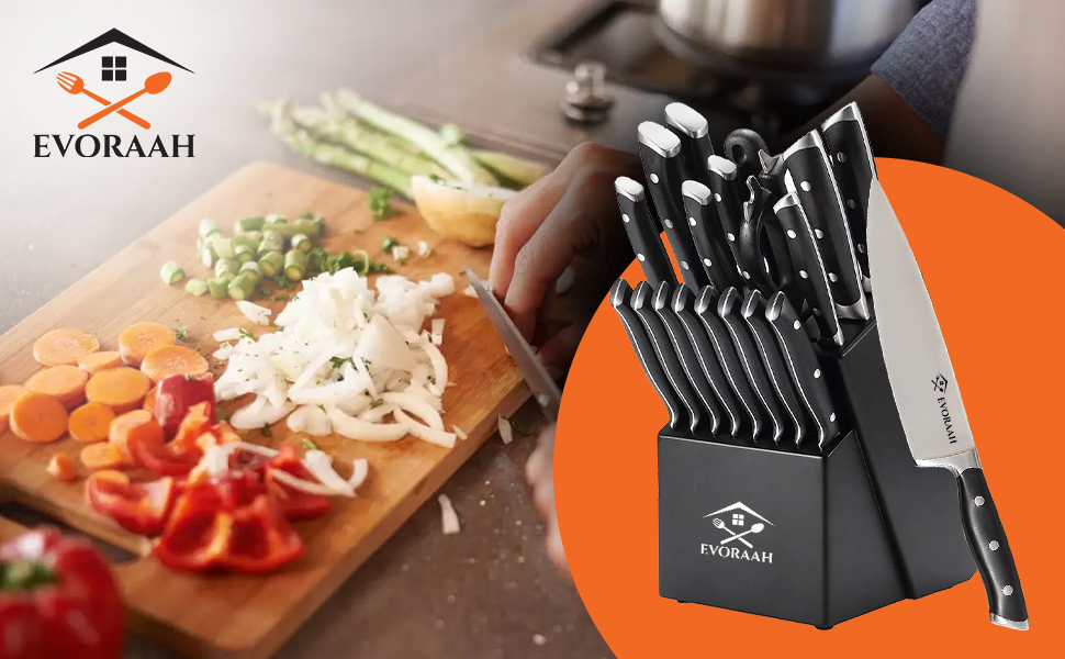 EVORAAH 19 Piece Knife Block Set