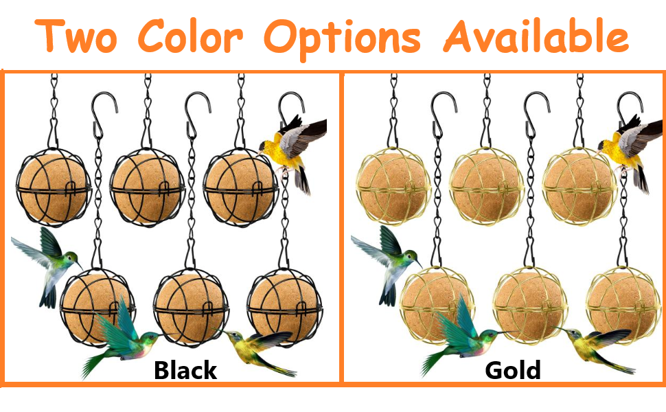 Hanging Bird Feeders With Metal Hooks, Set Of 6 Fat Ball Feeders