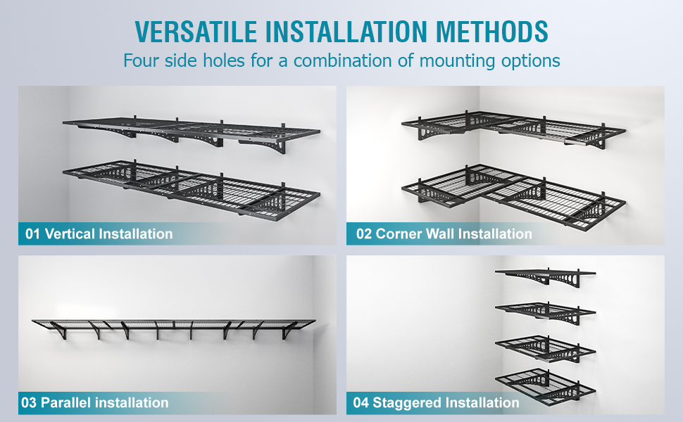 Dtrik Garage Storage Shelving Wall Mounted, 4 Pack 1.5x3