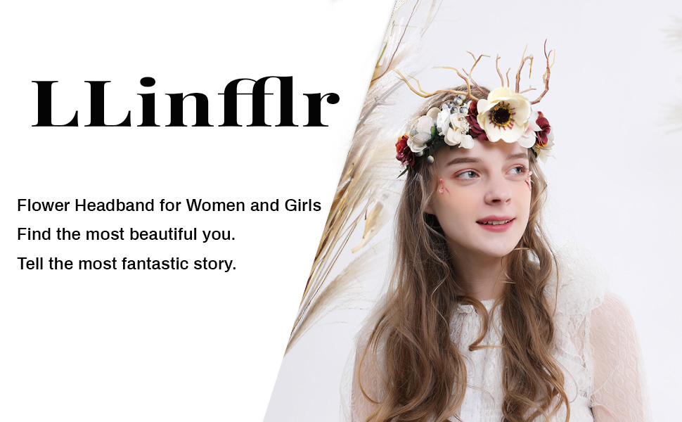 Deer Antler Hair Band Deer Headband with Flowers Antler Hair Hoop Flower Headband Party 