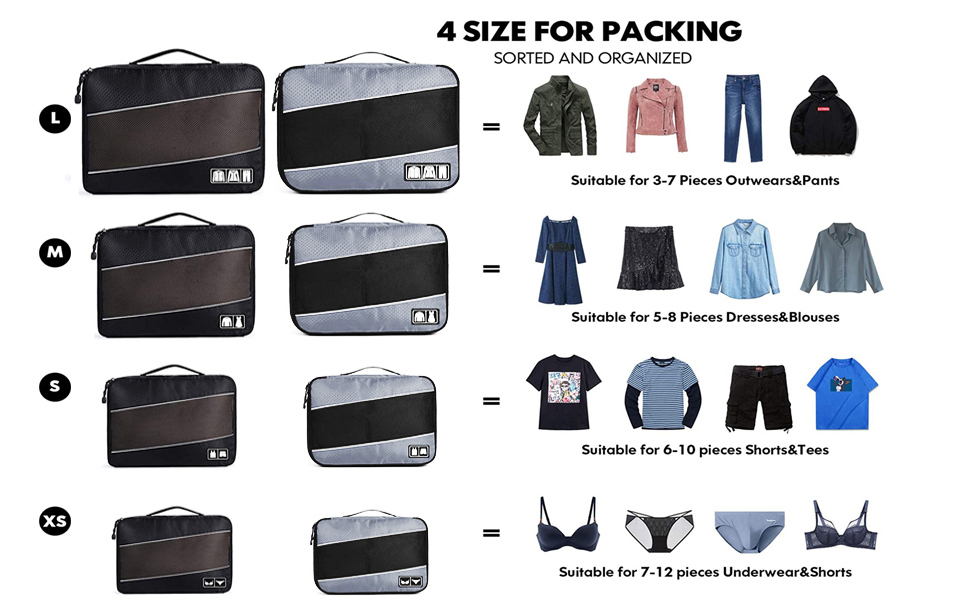 8set packing cubes