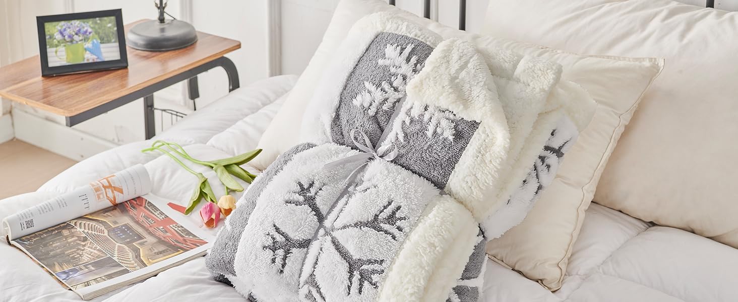 Weihnachts Sherpa Decke1