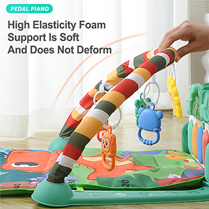 KidLe Baby Gym Activity Mat with Toys, Kick and Play Piano, Rattle Balls, Teething Toys (Polychrome) 27 Baby Gym Play Mats Baby Toys Tummy Time Mat Toys Musical Activity Center