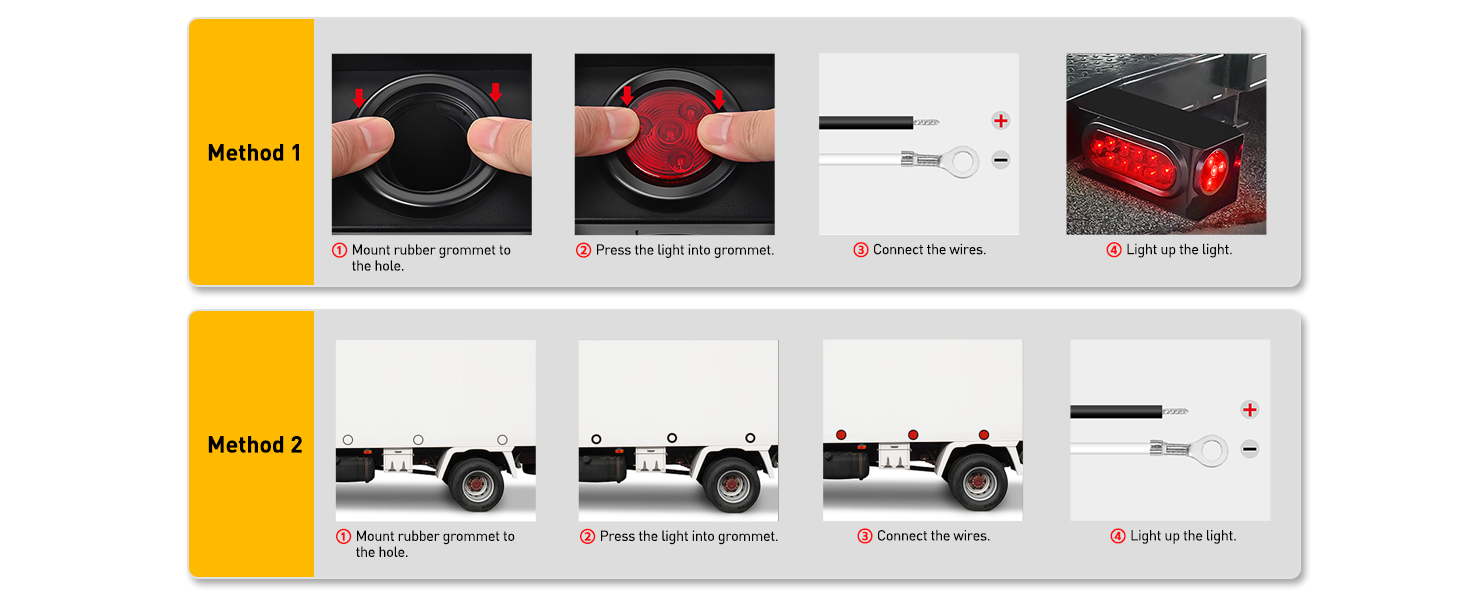 2inch red round side marker light clearance lights