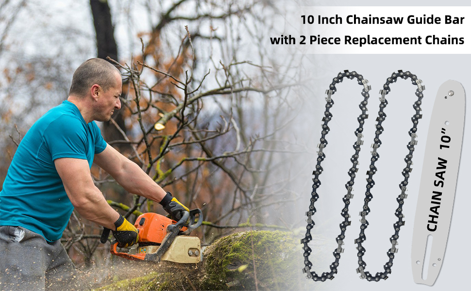 Amazon.com: JINFFR 10 Inch Chainsaw Guide Bar and Chain