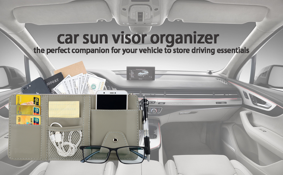 DETACHI Car Sun Visor Organizer MultiFunction Car Space with Multi