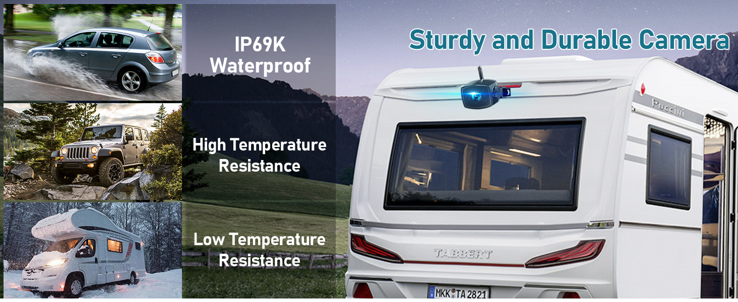 VASTEND RV Backup Camera Wireless,with Latest Radar Function,HD 1080P with 7‘’ Touch