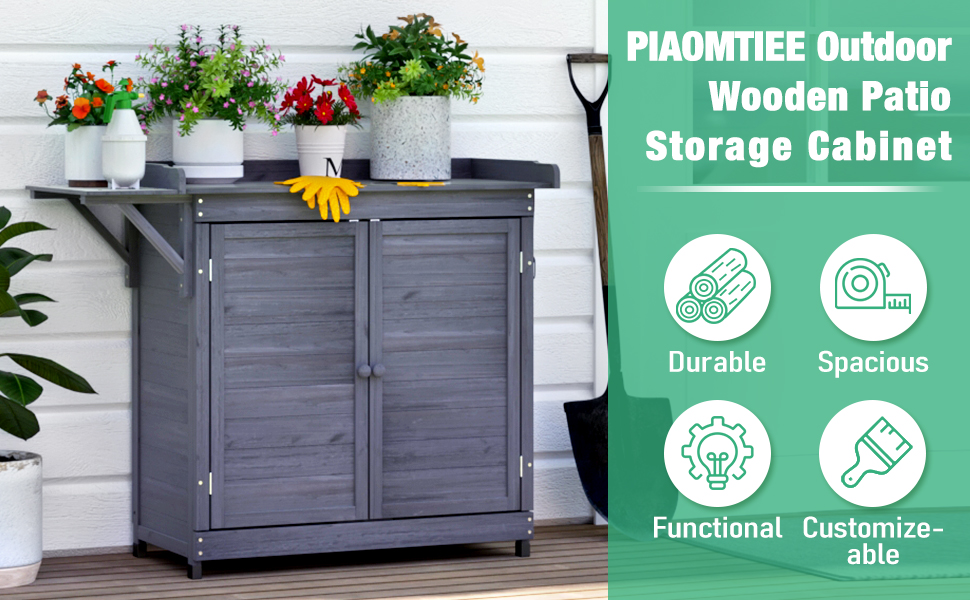 PIAOMTIEE Outdoor Garden Storage and Potting Bench