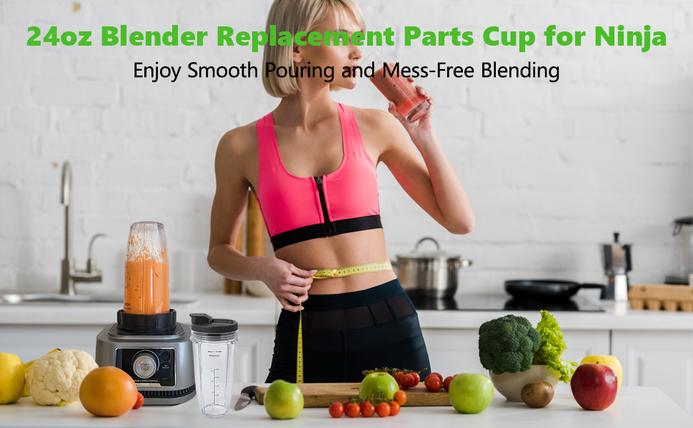 Blender Cups for Ninja, Blender Replacement Parts 24oz Cup