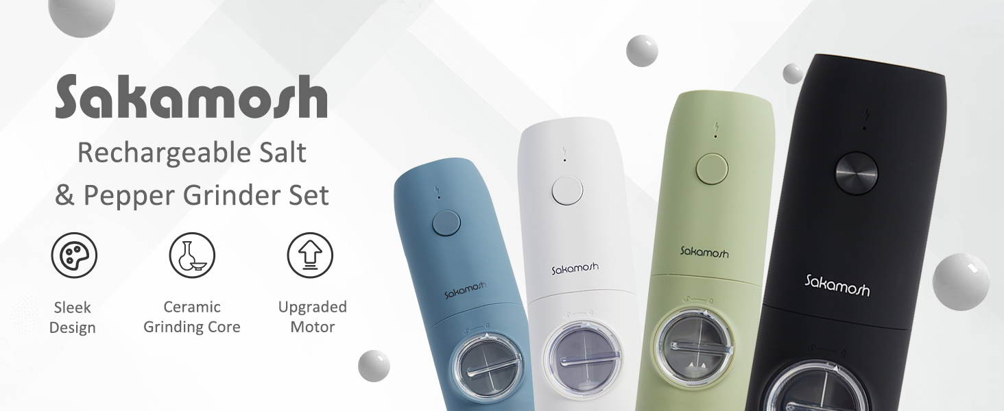 rechargeable salt and pepper grinder set