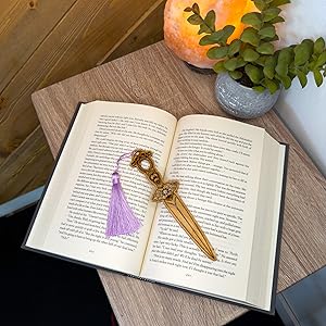Dagger bookmark in book