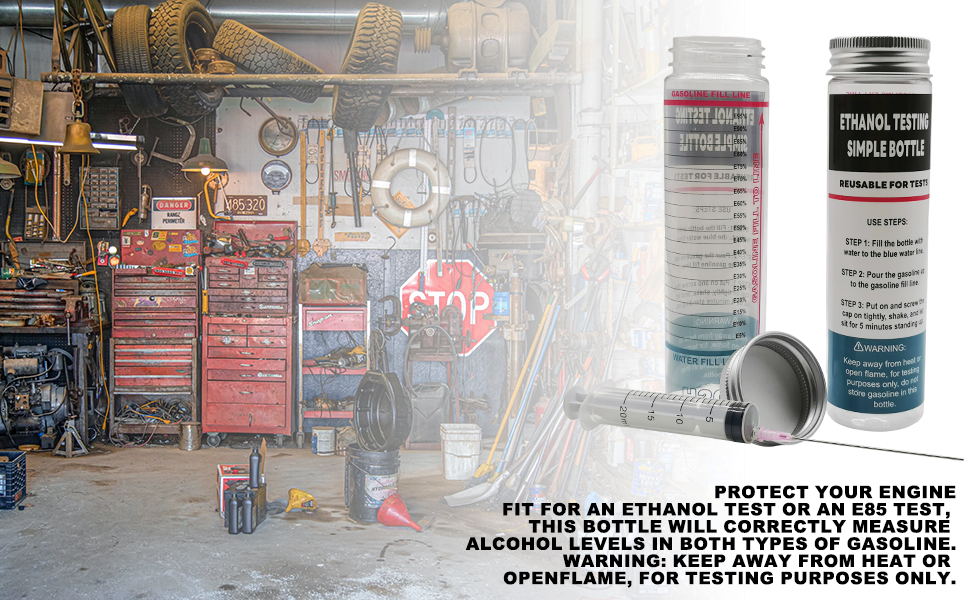 E85 Tester Kit, Reusable Ethanol Test Kit, Wide Mouth Fuel