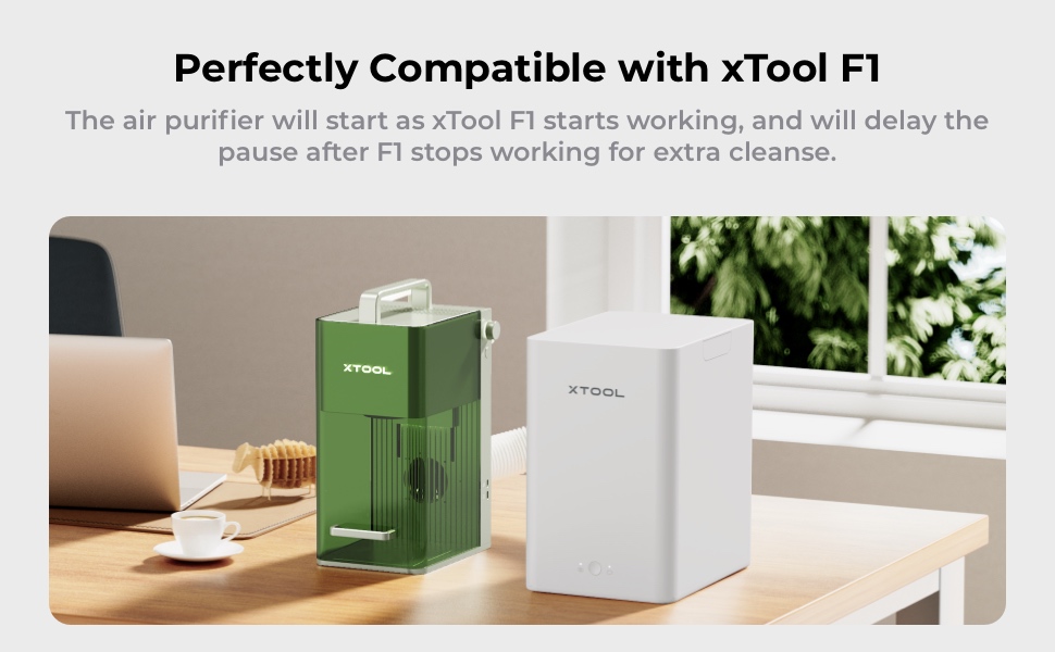 xTool F1 Desktop Smoke Air Purifier, Fume Extractor with 3layer filtration, Hepa Portable Air