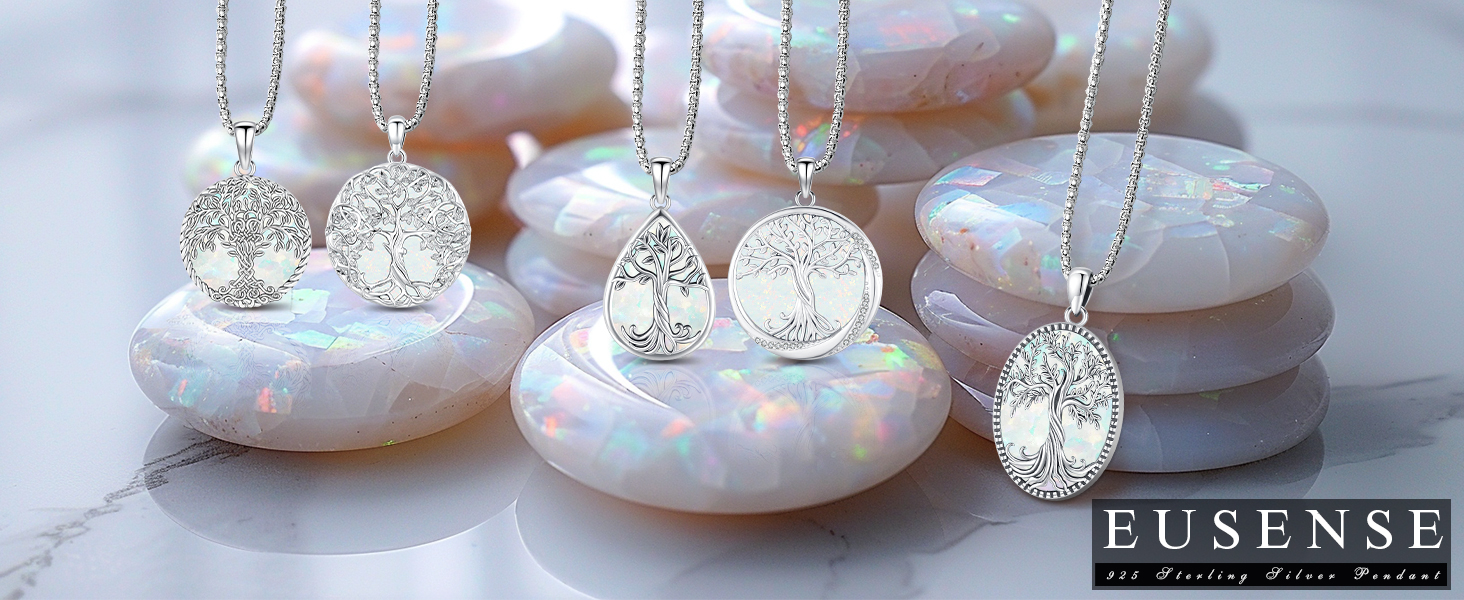 opal birthstone necklace sterling silver opal necklace genuine opal necklace sterling silver