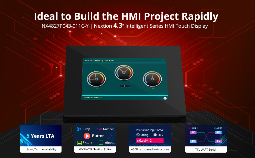 Nextion 4.3″ HMI Display Intelligent Series NX4827P043011C