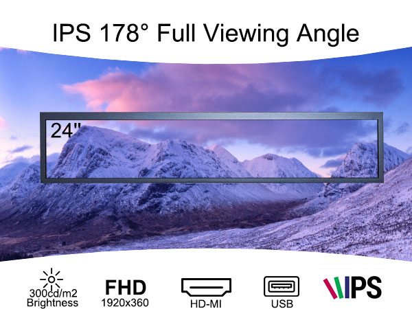 24 inch 1920x360 bar lcd monitor