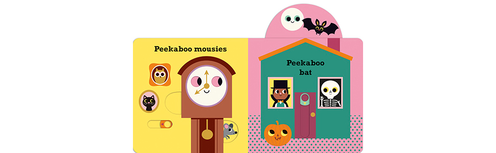 early concepts; social development; motor skills; halloween books; hide and seek; interactive