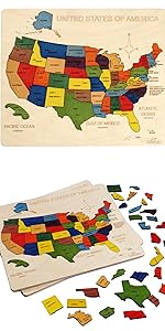 USA Map Wooden Puzzle