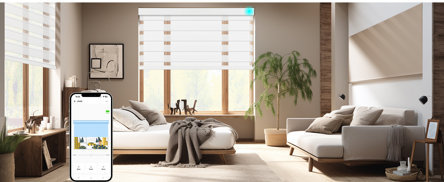 Motorized Zebra Roller Shades